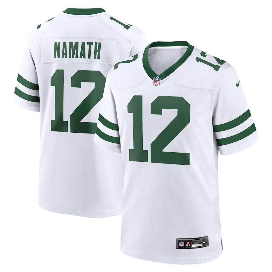 Men New York Jets 12 Joe Namath Nike White Legacy Retired Player Game NFL Jersey